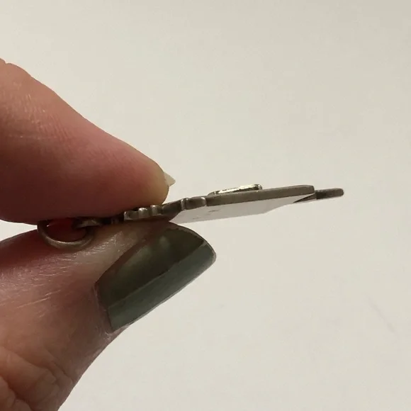 Vintage silver metal school lavaliere style pendant knight helmet letter A - Picture 6 of 9